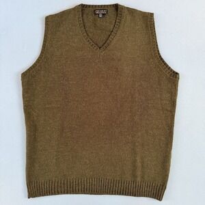 Tinkuy Peru Alpaca Wool Green Sleeveless V-Neck Mens Sweater Vest